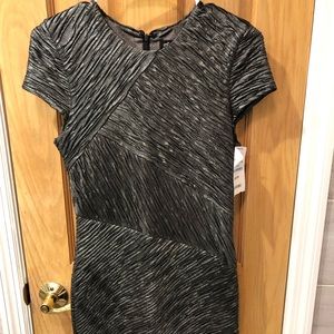 Torn by Ronny Kobo Pewter Metallic Mini Dress